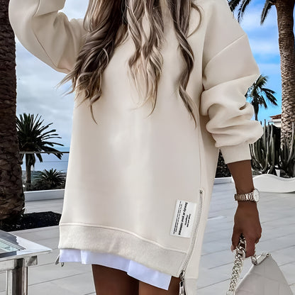 Elora Cozy Zip Sweatshirt Dress
